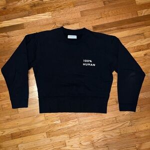 Everlane Cropped Black Crewneck Sweater - 100% Human